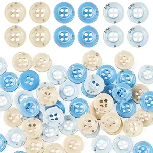 60Pcs 3 Colors 4-Hole Resin Buttons