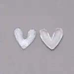 3D Heart with Glitter Powder Resin Cabochons