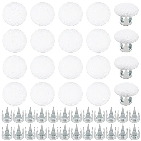 24 Bags Flat Round Cloth Cap Nail Buttons