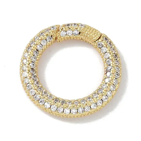 Rack Plating Brass Micro Pave Cubic Zirconia Twister Clasps