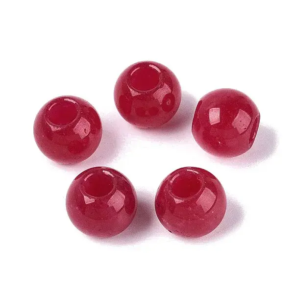 Natural White Jade European Beads