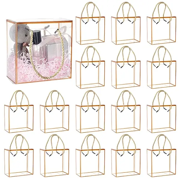 20Pcs Transparent PET Plastic Gift Tote Boxes