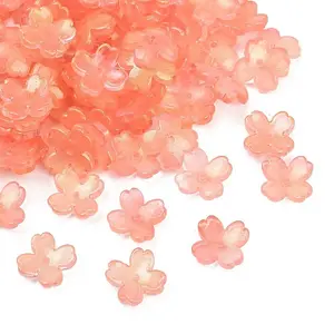 Two Tone Transparent Glass Bead Caps