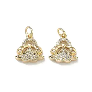 Brass Micro Pave Cubic Zirconia Pendants