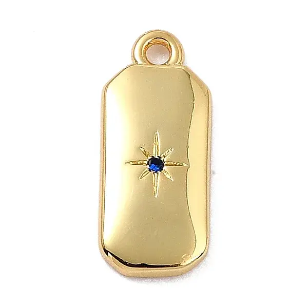 Brass Micro Pave Cubic Zirconia Charms