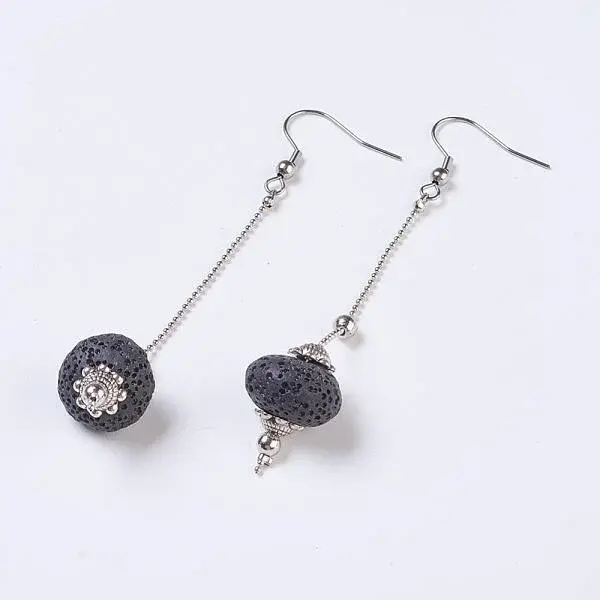 Lava Rock Dangle Earrings