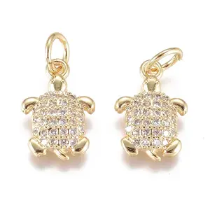 Brass Micro Pave Cubic Zirconia Pendants