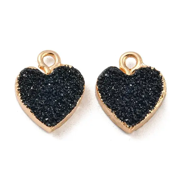 Resin with Golden Zinc Alloy Charms