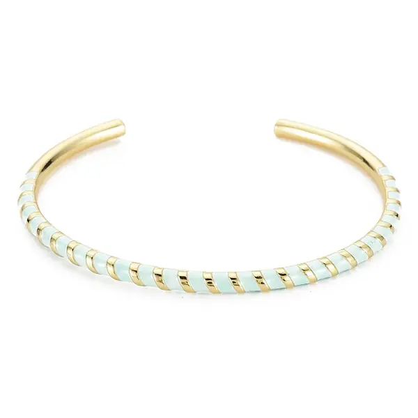 Twisted Brass Enamel Cuff Bangle