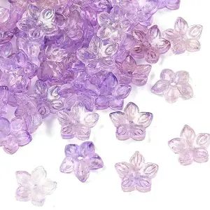 Two Tone Transparent Glass Bead Cap