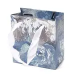 Flower Oil Painting Print Rectangle Paper Gift Storage Bags with Ribbon Handles