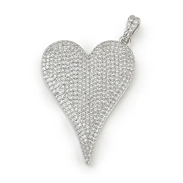 Brass Micro Pave Cubic Zirconia Pendants