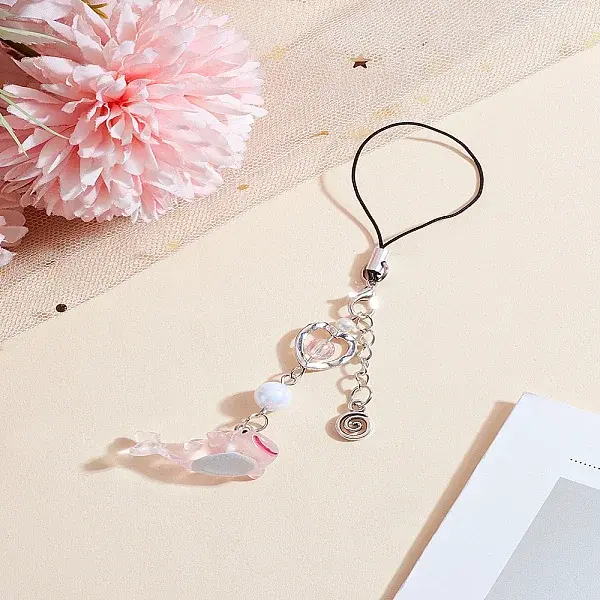 1Pc Shark Resin Bead Mobile Straps for Women