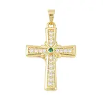 Brass Micro Pave Clear Cubic Zirconia Pendants