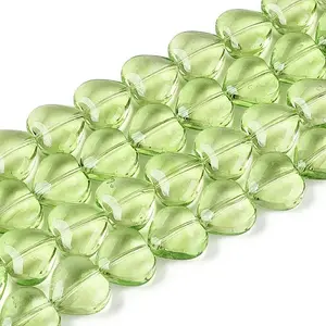 Baking Paint Transparent Glass Beads Strands