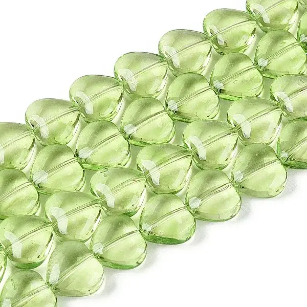 Baking Paint Transparent Glass Beads Strands