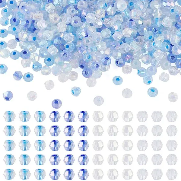 405Pcs Eletroplated Transparent Glass Beads