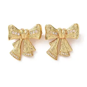 Brass Micro Pave Cubic Zirconia Twister Clasps