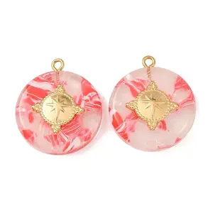 304 Stainless Steel Resin Pendants