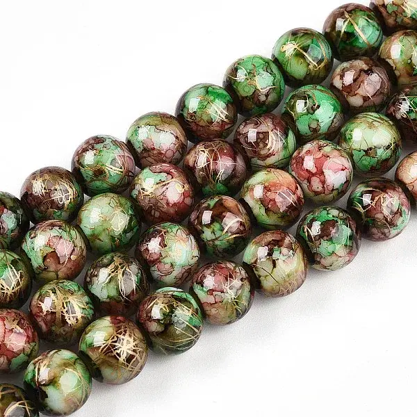 Baking Paint Glass Beads Strands