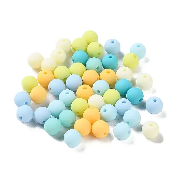 Rubberized Style Imitated Silicone Acrylic Beads