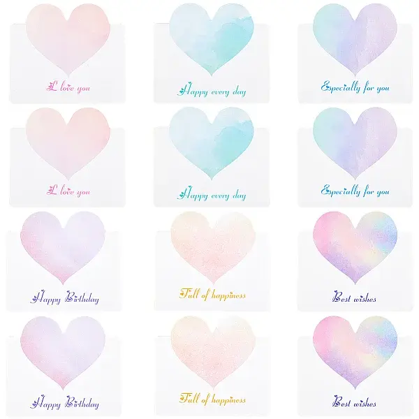 60Pcs 6 Colors Paper Greeting Cards