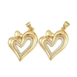 Brass Micro Pave Cubic Zirconia Pendants