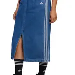 Dětská riflová sukně adidas Originals modrá barva, midi, JC7879