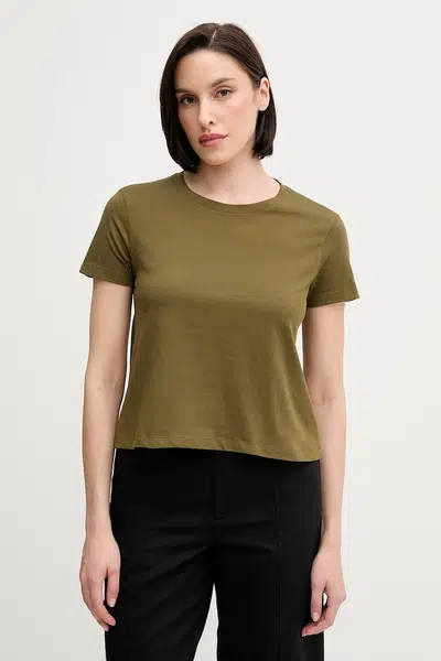 Bavlněné tričko Sisley dámské, zelená barva, 3I1XL107A