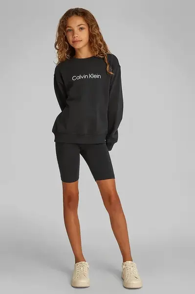 Dětská bavlněná souprava Calvin Klein Jeans černá barva, IU0IU00705