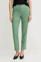 Kalhoty United Colors of Benetton dámské, zelená barva, střih cigarette, high waist, 40FADF08U