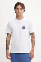 Bavlněné tričko HUGO Dapusi pánské, bílá barva, s potiskem, 50544458