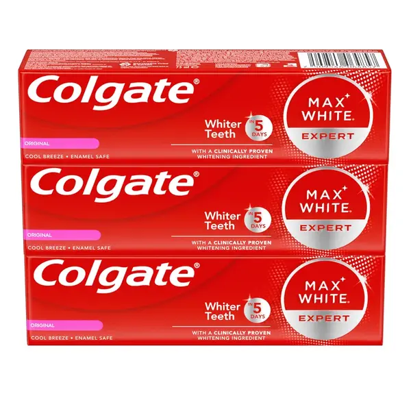 Colgate Bieliaca zubná pasta Max White Expert Original 3 x 75 ml