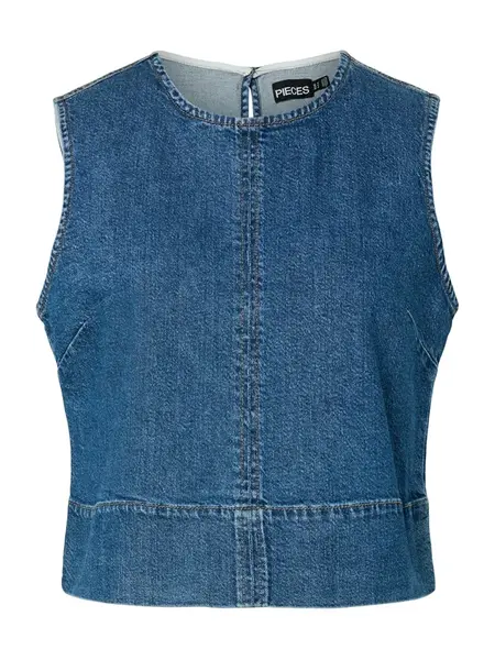 PIECES Blúzka 'PCSILKE'  modrá denim