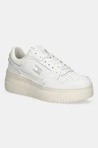 Kožené tenisky Tommy Jeans TJW RETRO BASKET FLATFORM