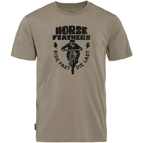 Horsefeathers FULL SEND Pánske cyklistické tričko, béžová, veľkosť