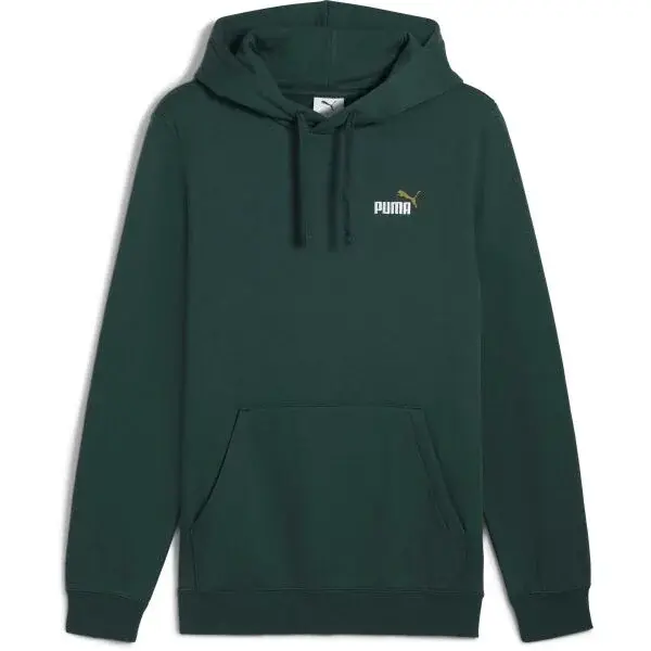Puma ESSENTIALS 2 COLOR SMALL NO 1 LOGO HOODIE Pánská mikina, tmavě zelená, velikost
