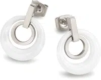 Boccia Titanium Titanové elegantní náušnice s keramikou 0588-01