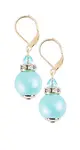 Lampglas Elegantní náušnice Turquoise Beauty z perel Lampglas ECU51