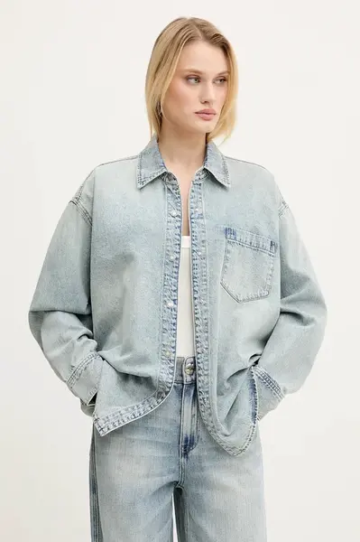 Džínová košile Miss Sixty dámská, modrá barva, relaxed, s klasickým límcem, 6S1XJ49500