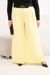 Kesi dámske široké nohavice s opaskom žlté