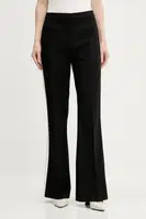 Kalhoty HUGO dámské, černá barva, zvony, high waist, 50544753