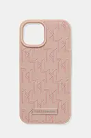 Obal na telefon Karl Lagerfeld iPhone 15 růžová barva, KLHMP15SPKHPORPP