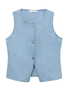 MANGO Blúzka 'VIONET'  modrá denim