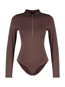 Trendyol Košeľové body  tmavohnedá