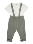 Lindex Set  sivobéžová / biela