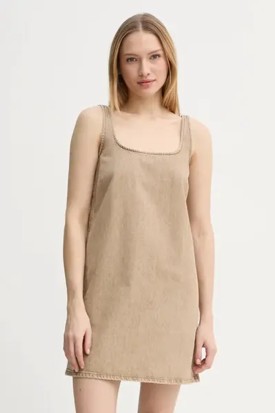 Džínové šaty 2NDDAY Kimm béžová barva, mini, 2252727965