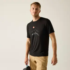 Pánské funkční tričko regatta fingal stretch černá xxl