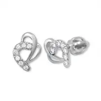 Soliter Náušnice z bílého zlata Srdce s krystaly 239 001 00583 07