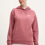 Bavlněná mikina Jack Wolfskin Essential dámská, oranžová barva, s kapucí, hladká, A63848